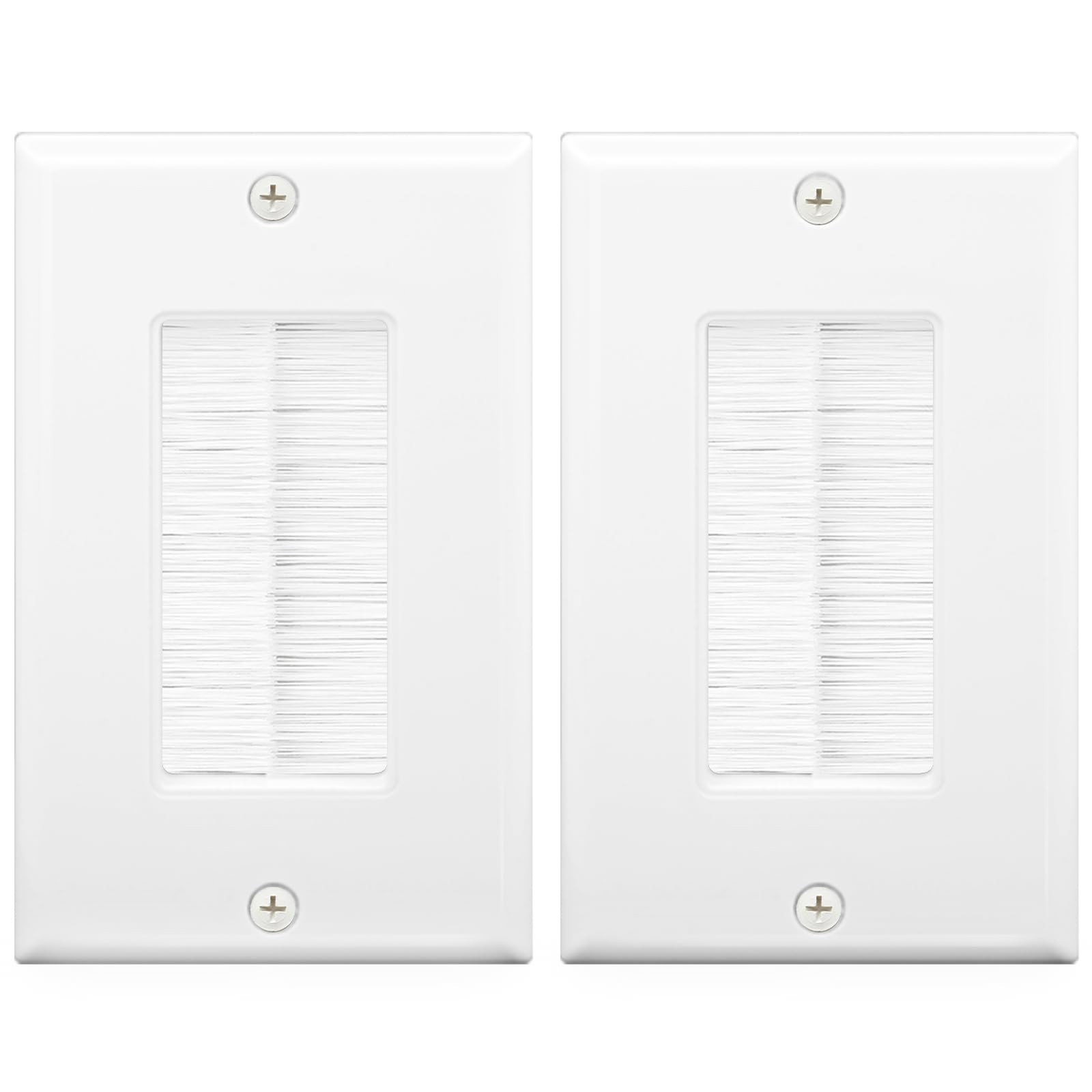 VCE Brush Wall Plate Cable Pass Through, Single Gang Decorator Wall Cover for...