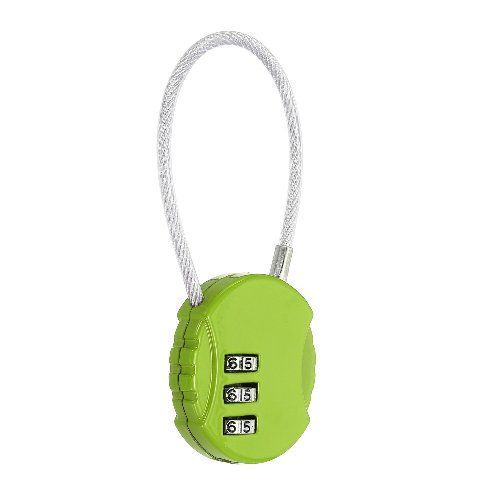 1-Pack Combination Padlock, 3 Digit Round Shaped Cable Luggage Lock [Green]