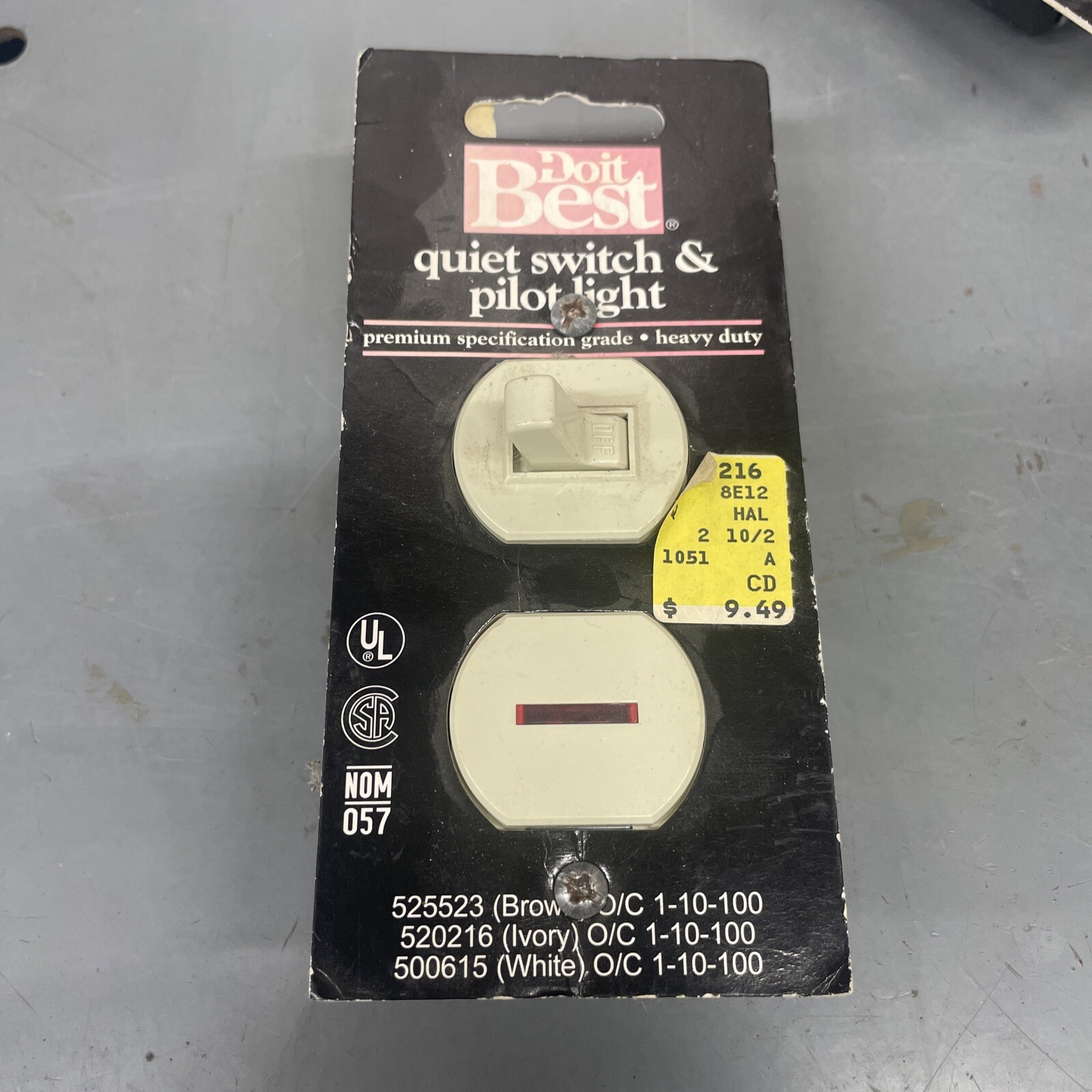 Do It Best Ivory Single Pole Toggle Light Switch w/ Large Pilot Light 520216