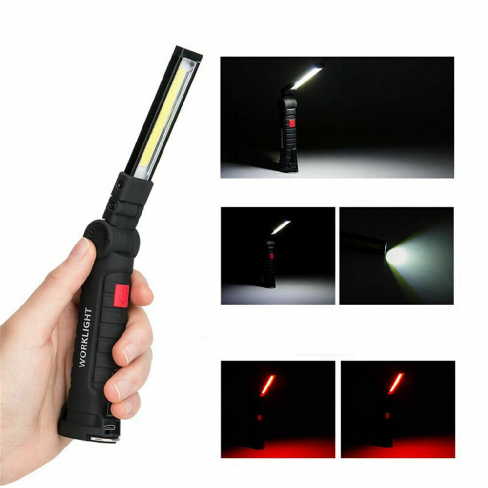 2 Rechargeable LED COB Work Light Mechanic Flashlight Lamp Magnetic Base Bright