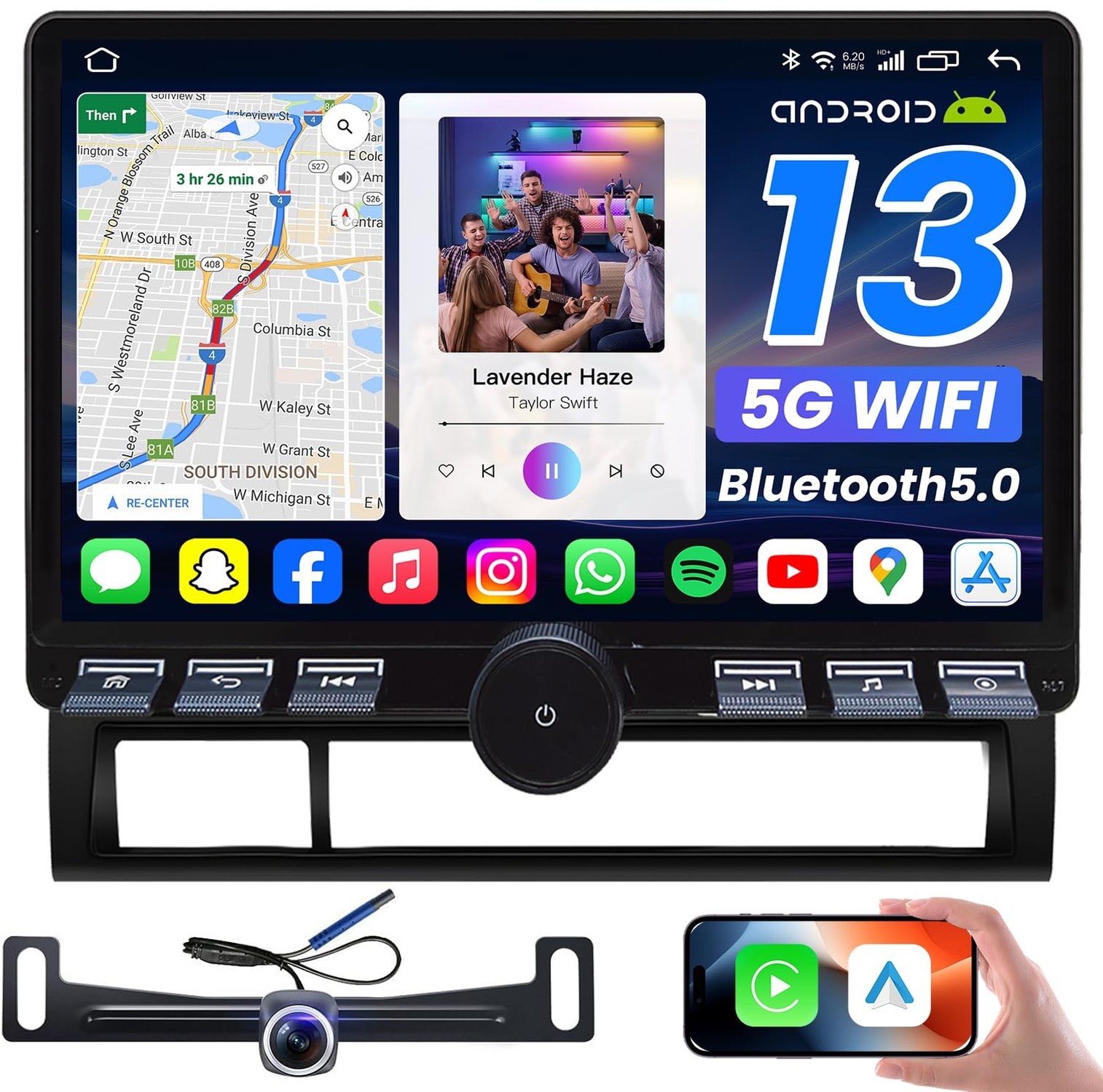 [4GB RAM + 64GB ROM] Car Radio for Toyota Tacoma 2005-2015, 10 Inch 1280 * 80...