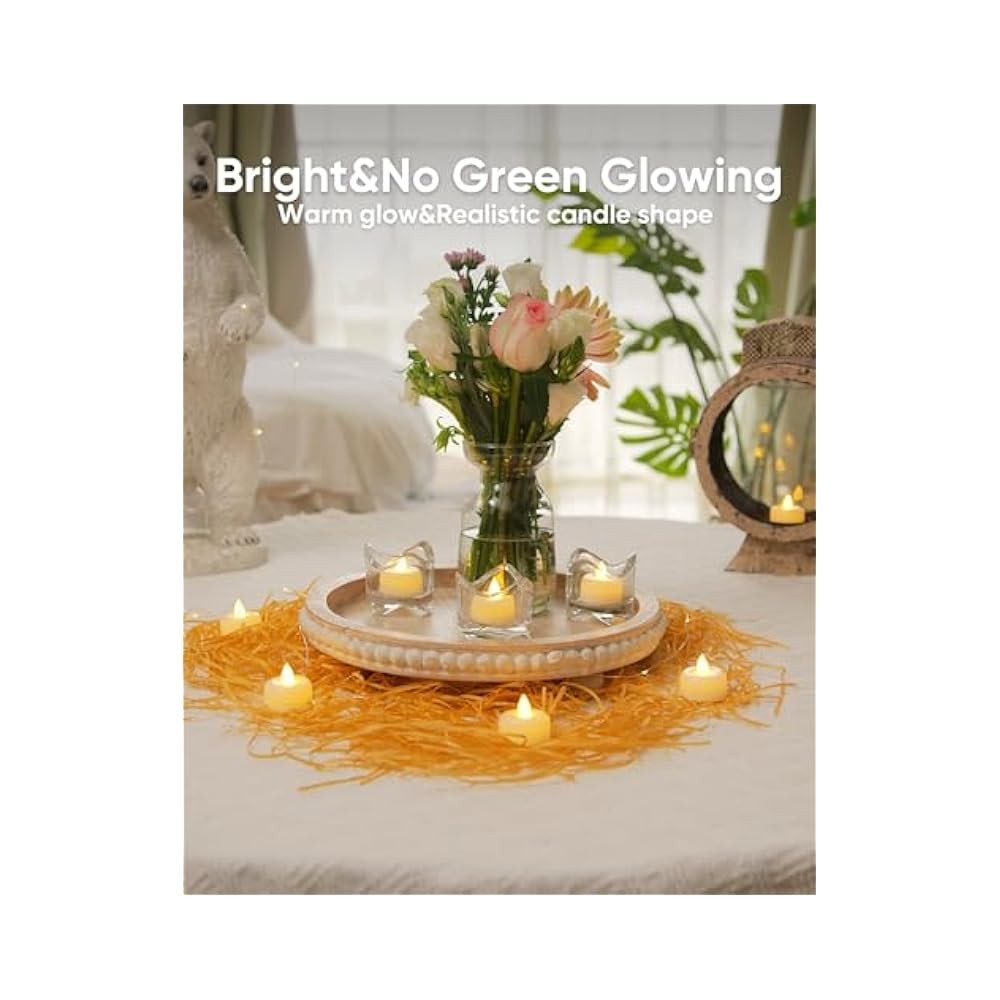 Warm White LED Candles, 12 Pack, Battery Powered, Windproof & Realistic Flame