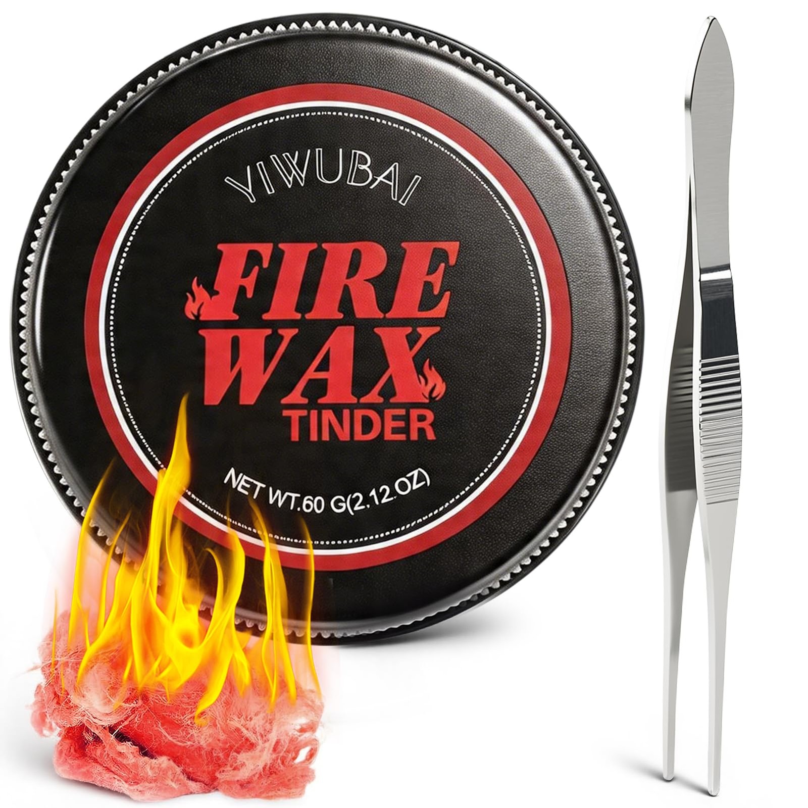 YIWUBAI Survival Fire Starter Kit - Stainless Steel 1-Pack, Light Red
