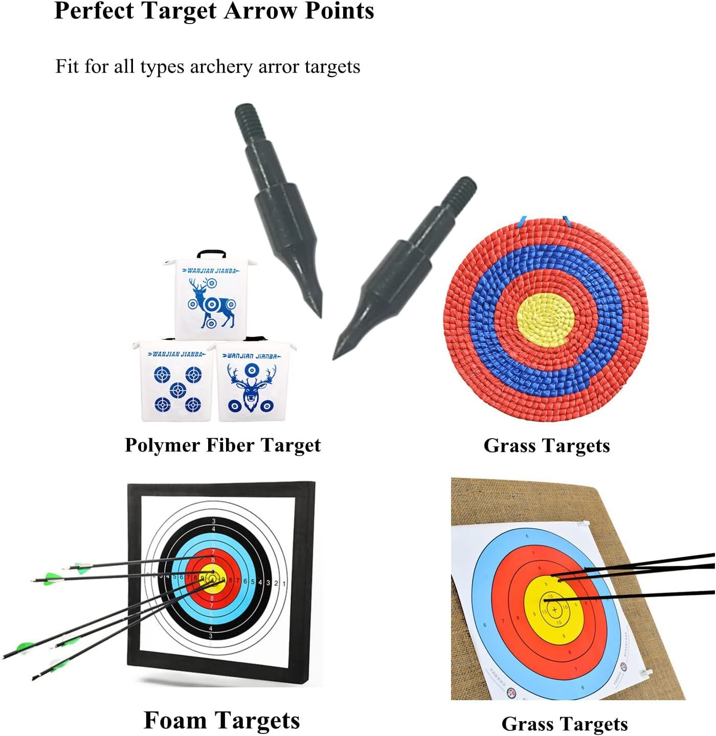 12Pcs High Precision Field Points, Crossbow Arrow Tips for Bow and Arrow Target