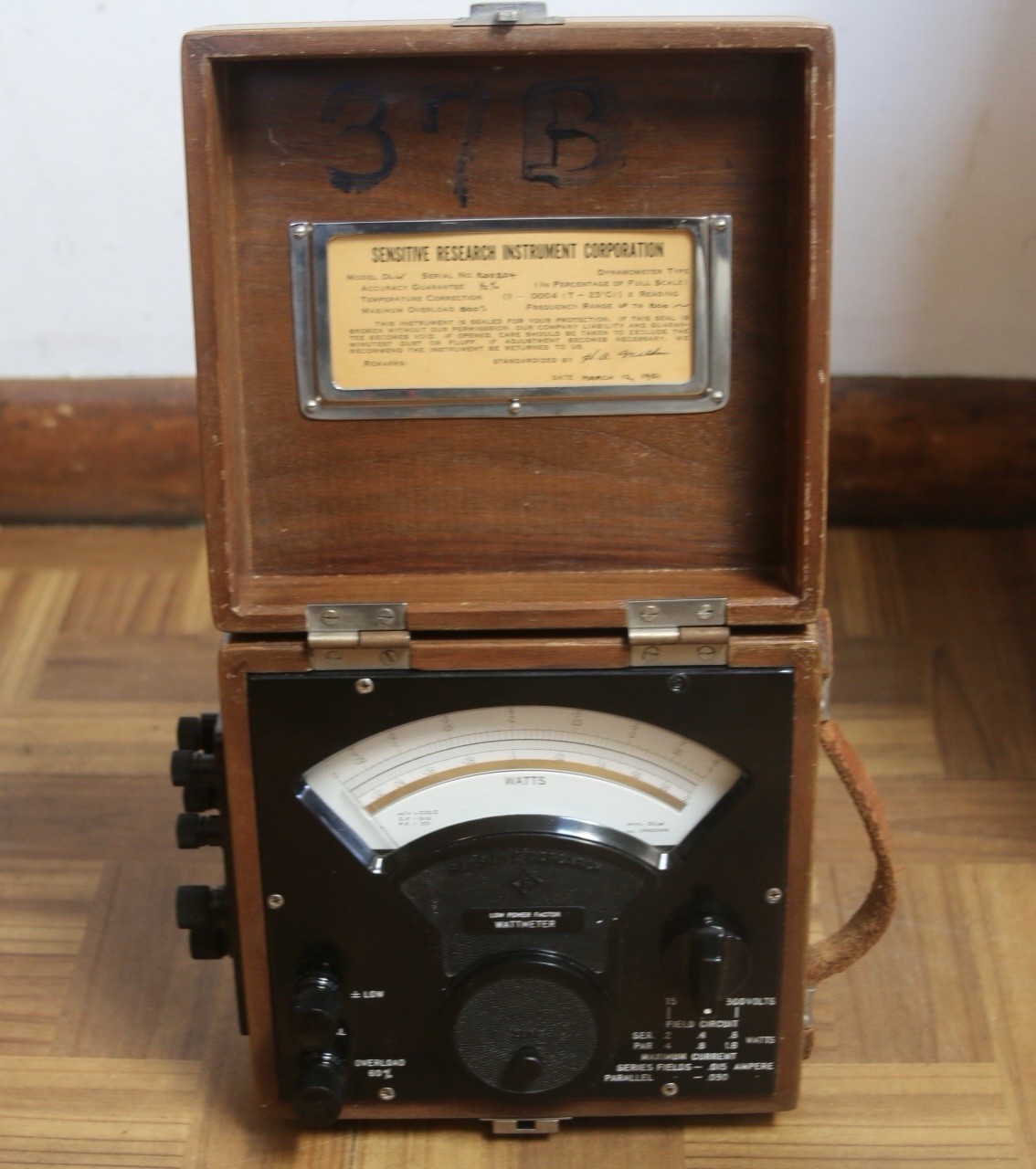 Vintage Sensitive Research DLW Low Power Factor Wattmeter