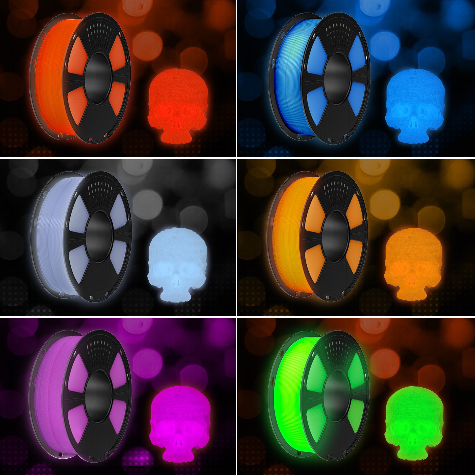 [BUY 6 GET 10] GEEETECH 3D Printer Filament Luminous PLA 1.75mm 1KG Consumables