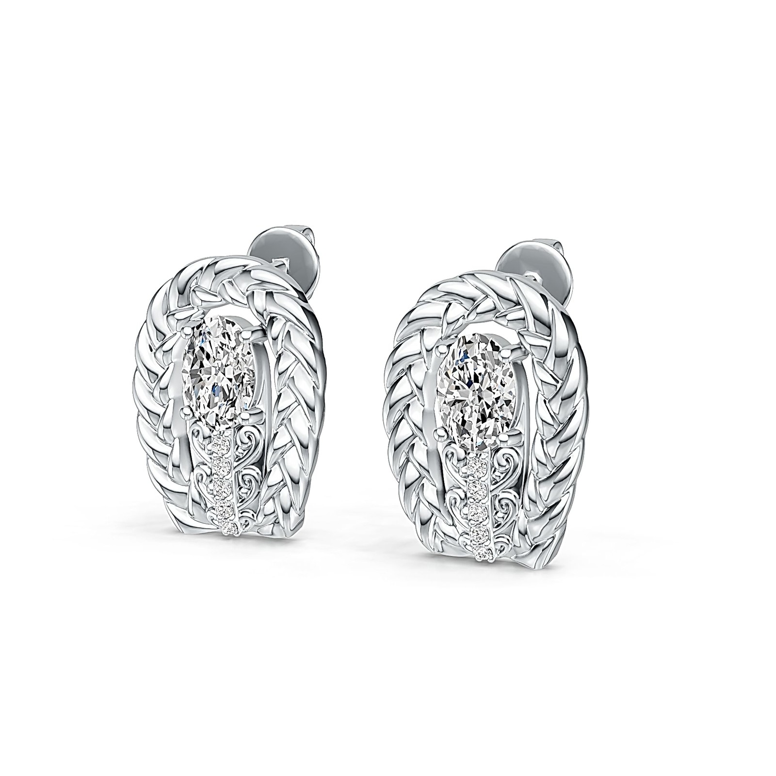 Sterling Silver Semi Mount Earrings Setting Oval OV 7x5mm Repr