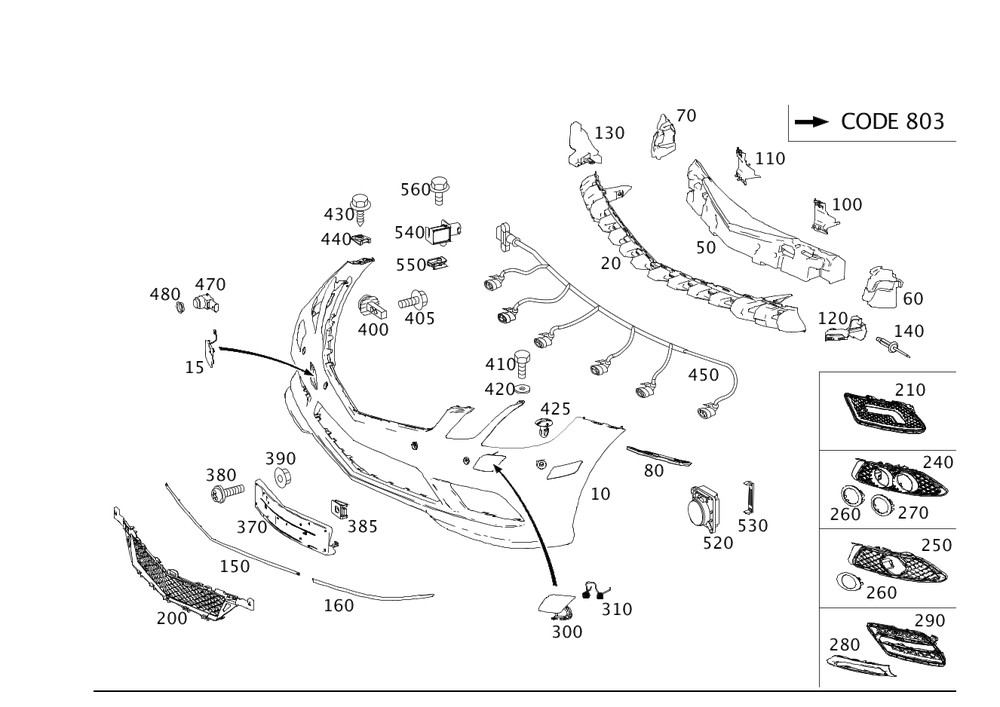Genuine Mercedes-Benz Electrical Wiring Harness 207-540-80-01
