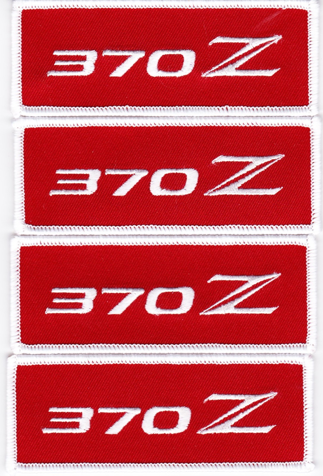 NISSAN 370Z (4) EMBROIDERED SEW/IRON ON PATCH EMBLEM BADGE 350z RED WHITE
