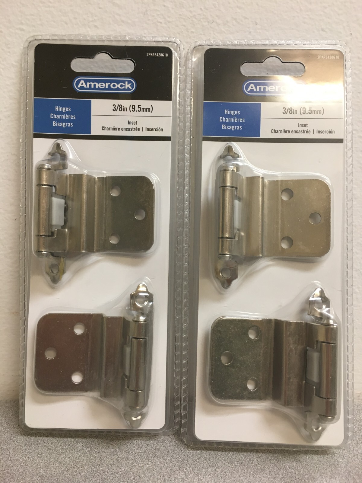 Amerock 2PKR3428G10 2-3/4 in. L Satin Nickel Door Hinge (2) 2 pks (4 total)