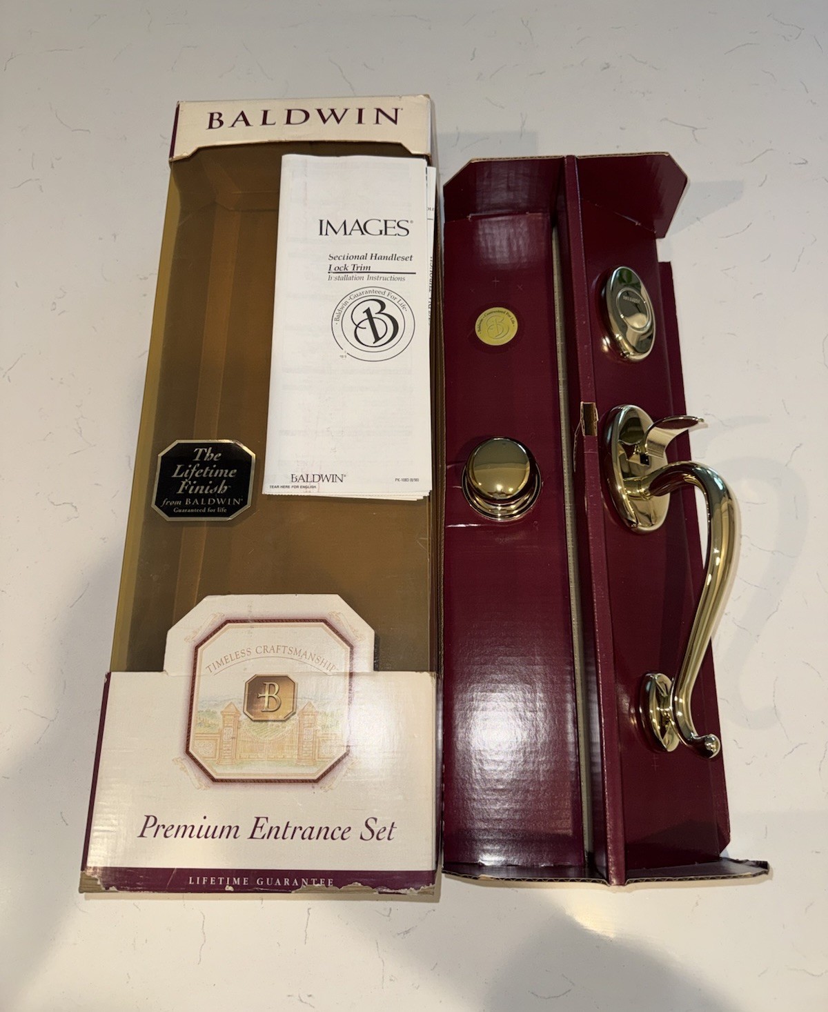 Vintage Baldwin LOGAN Full Dummy Handleset 5315.003.FD Polished Brass Lifetime