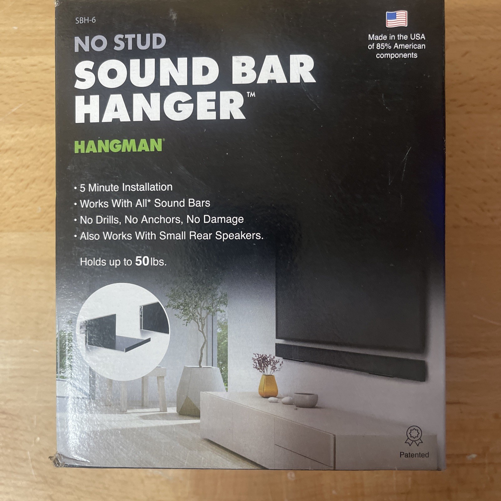 Soundbar Wall Mount Hangman No-Stud Sound Bar Hanger