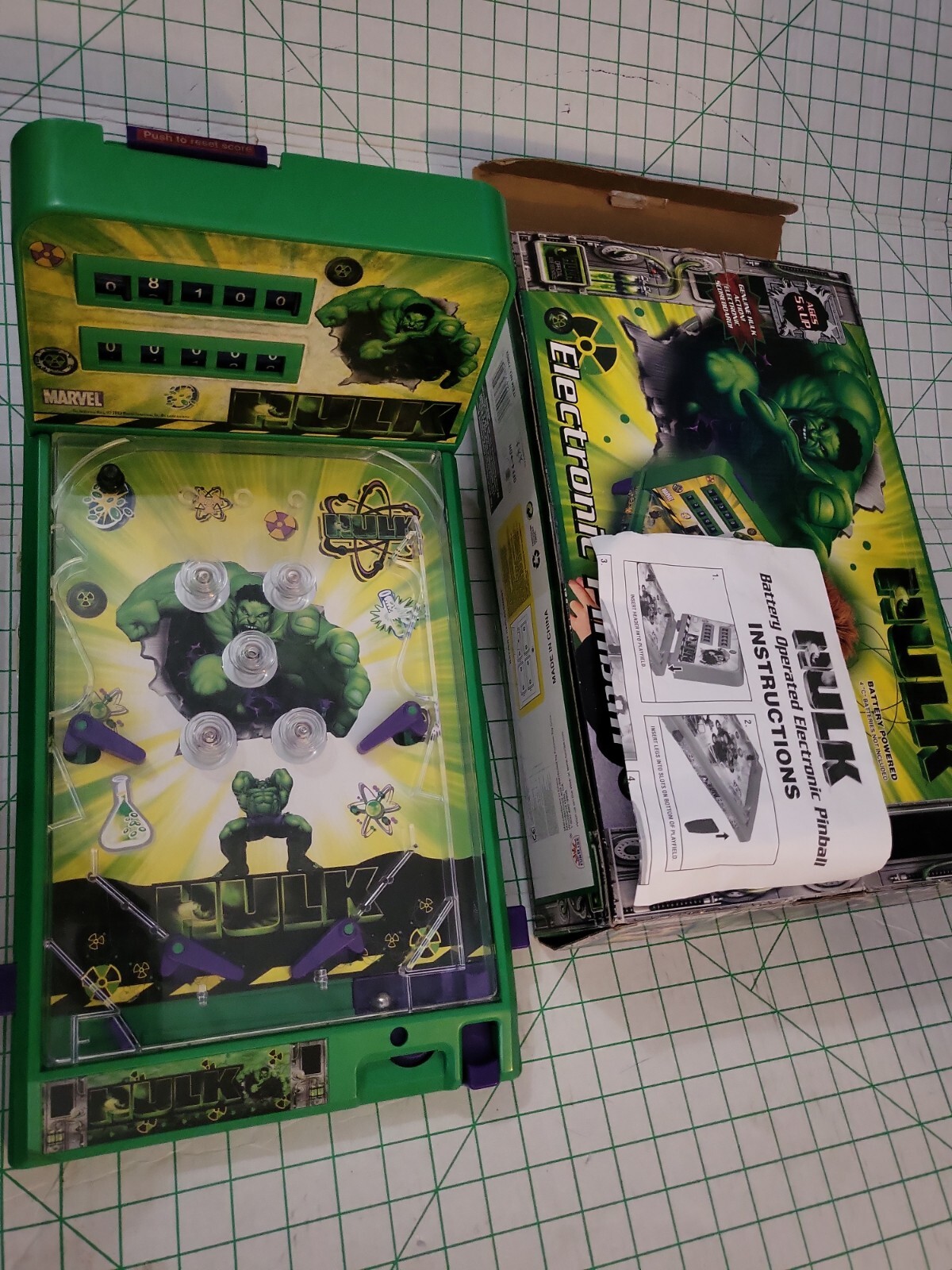 2003 MARVEL THE INCREDIBLE HULK ELECTRONIC PINBALL MACHINE RARE