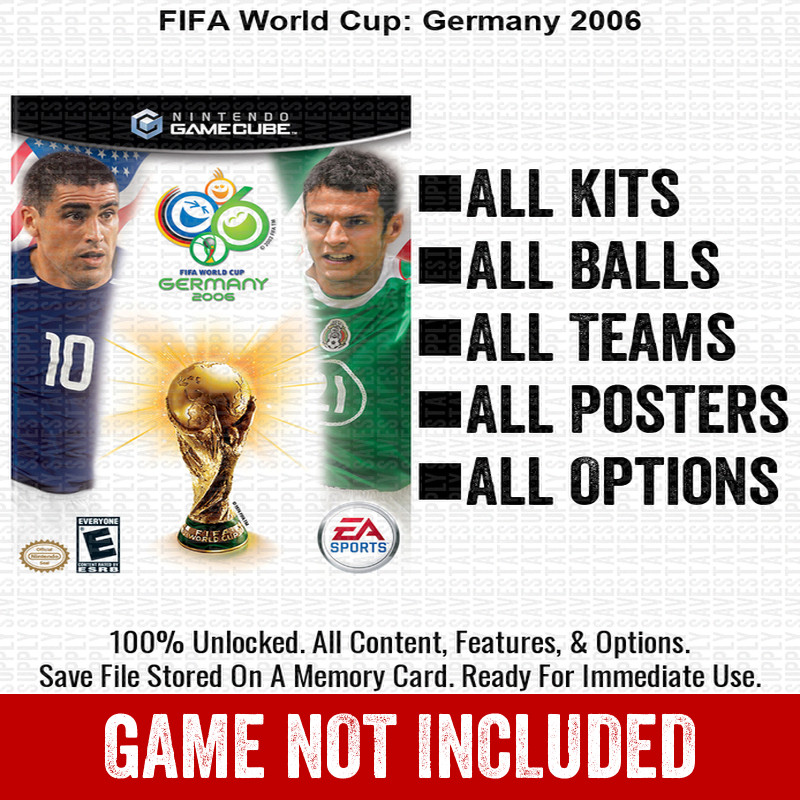 FIFA World Cup Germany 2006 100% Nintendo GameCube Memory Card Save CHEATS