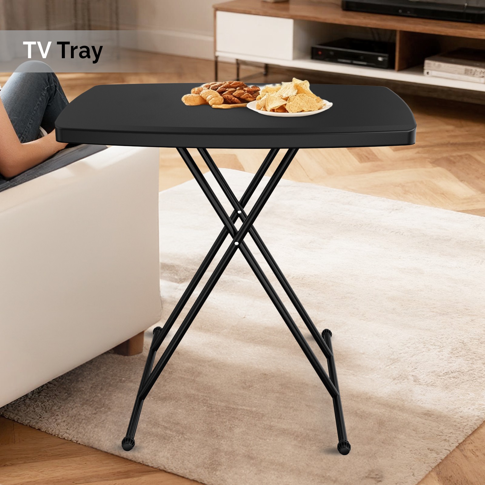 30in Folding Table Portable with Adjustable Height In/Outdoor Dining Furniture