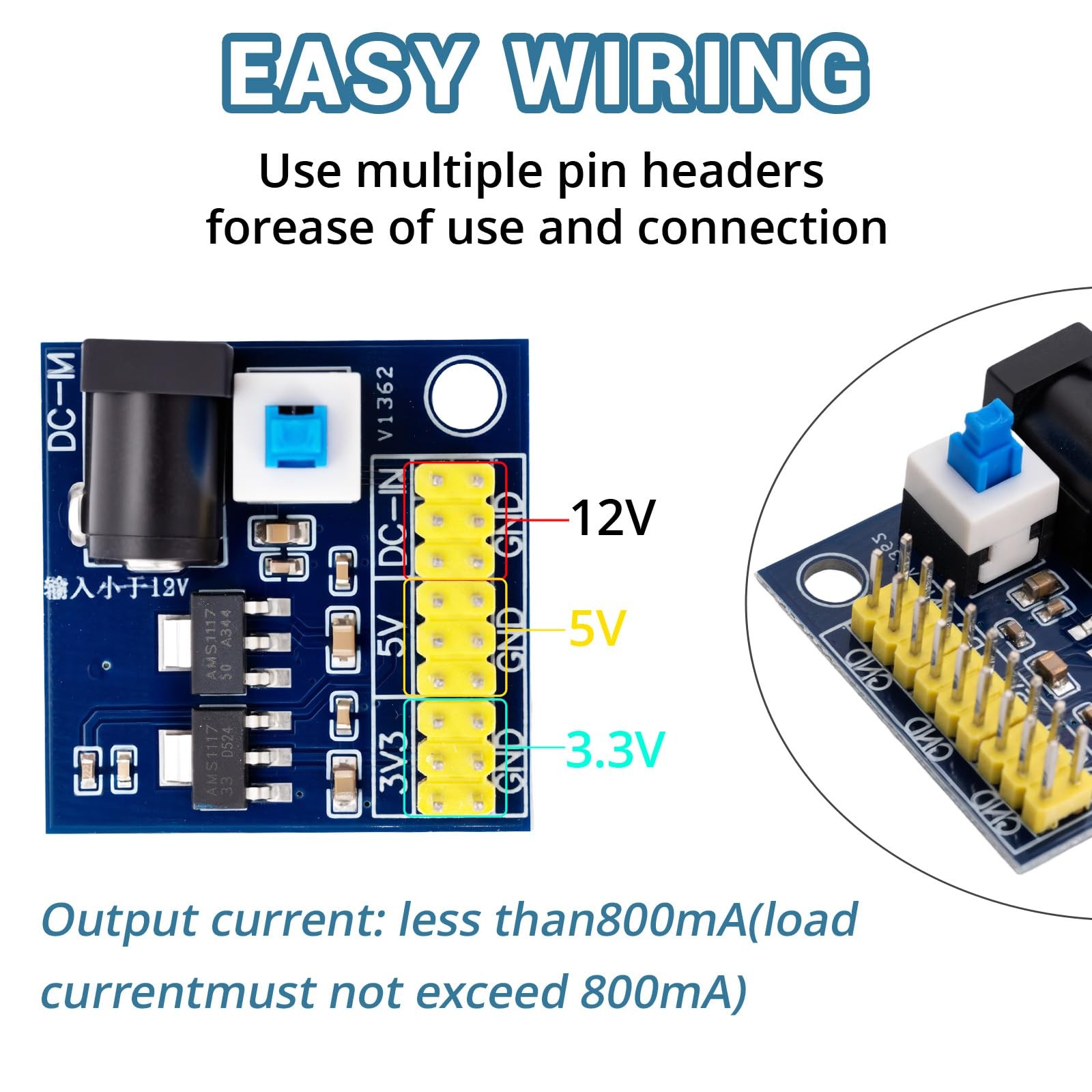 10 PCS DCDC Power Modules 12V to 3.3V/5V/12V Multiple Output Voltages