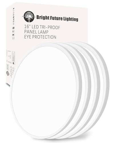 4Pack 16 Inch Led Flush Mount Ceiling Non-Dimmable-16IN-4PACK White