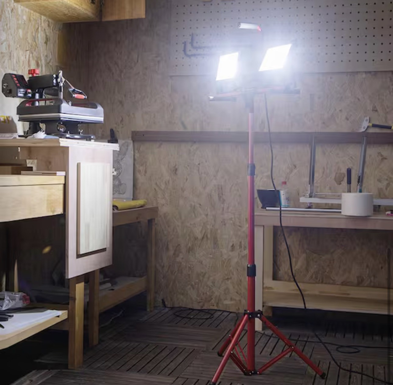Dual-head Led Work Light 5000 Lumen Led Work Light with Tripod 27.6-68.1"