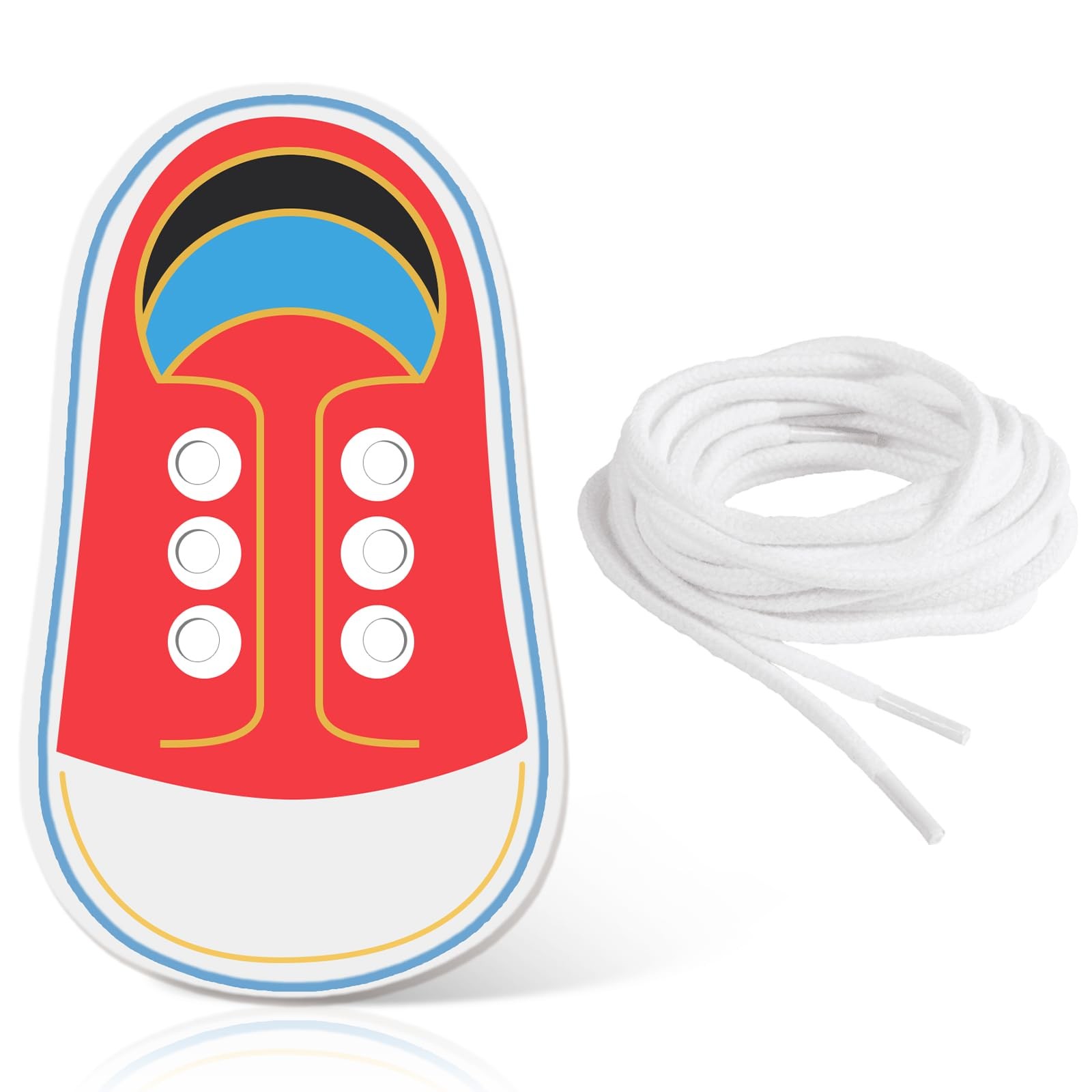 FLATRI Wooden Red Shoe Tying Practice for Kids, How to Tie Your Shoes for...