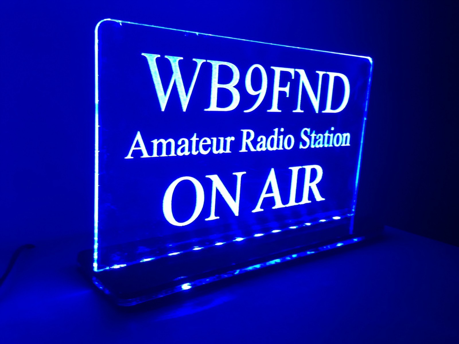 UPGRADE ONLY - 12V to 110V Engraved LED Amateur Radio Call Sign