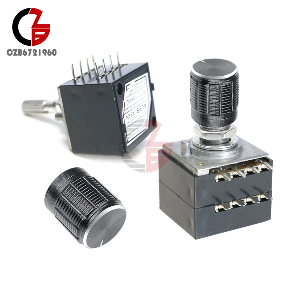 100K Log ALPS Audio Amp Volume Control Stereo Potentiometer +Rotary Knob