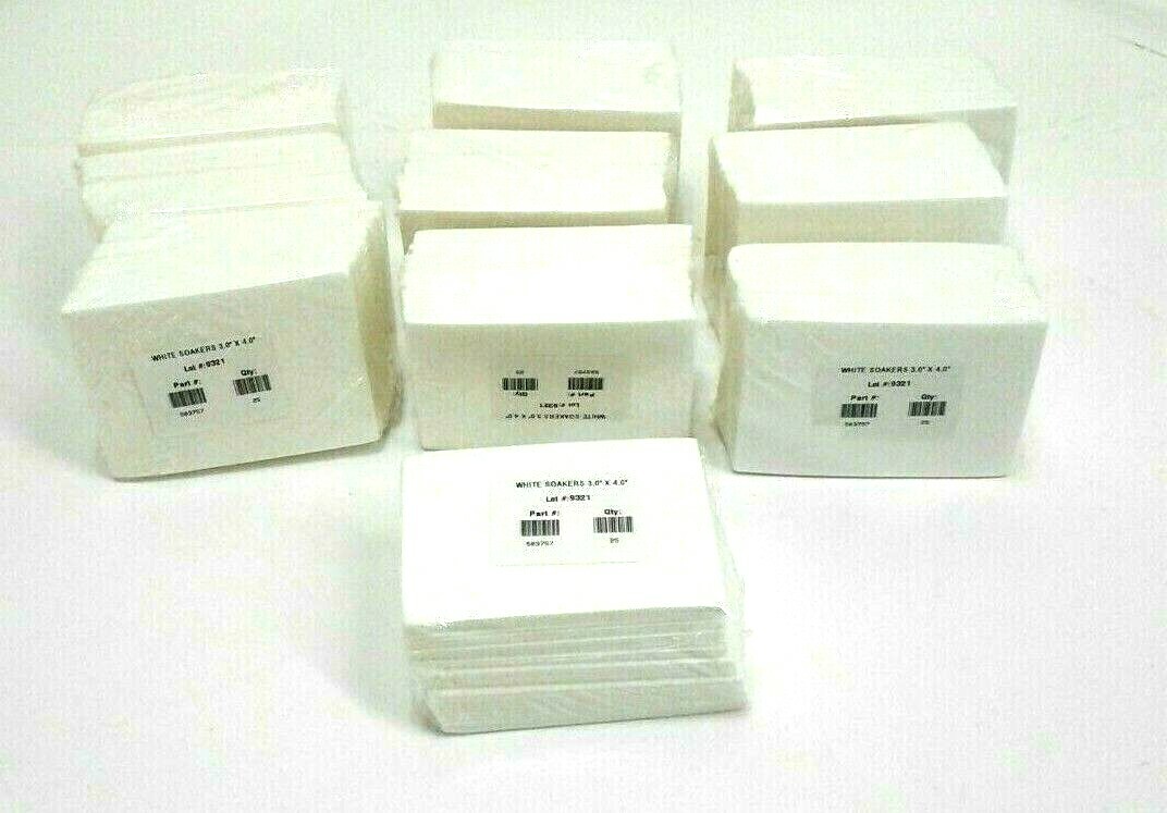 White Fiberglass Soaker 3" x 4" Pack Of 25 Pcs. (Selling Lot Of 10 Packs)