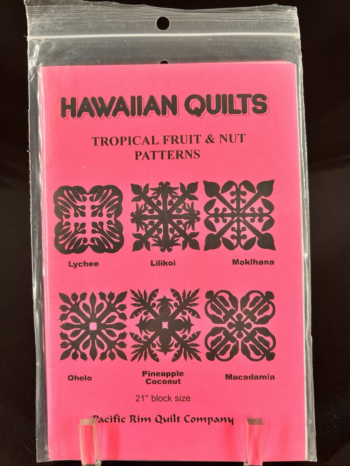 Hawaiian Quilts TROPICAL FRUIT & NUT Patterns Lychee Pineapple Coconut 21" Block