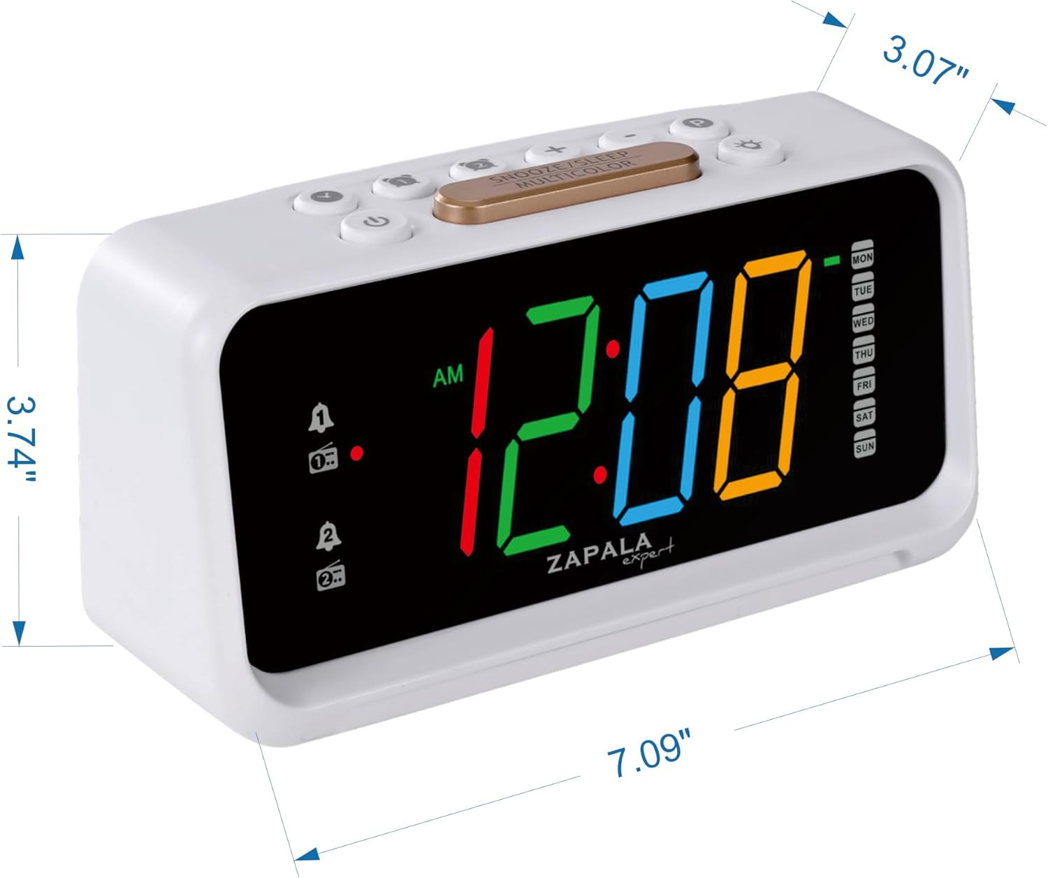 Alarm Clock Radio, 2 Alarms Jumbo LED Display Plug in Digital FM Clock Radio wit