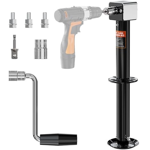 Upgrade 5000 lbs Trailer Jack, A-Frame Dirll Trailer Jack, 23" Vertical