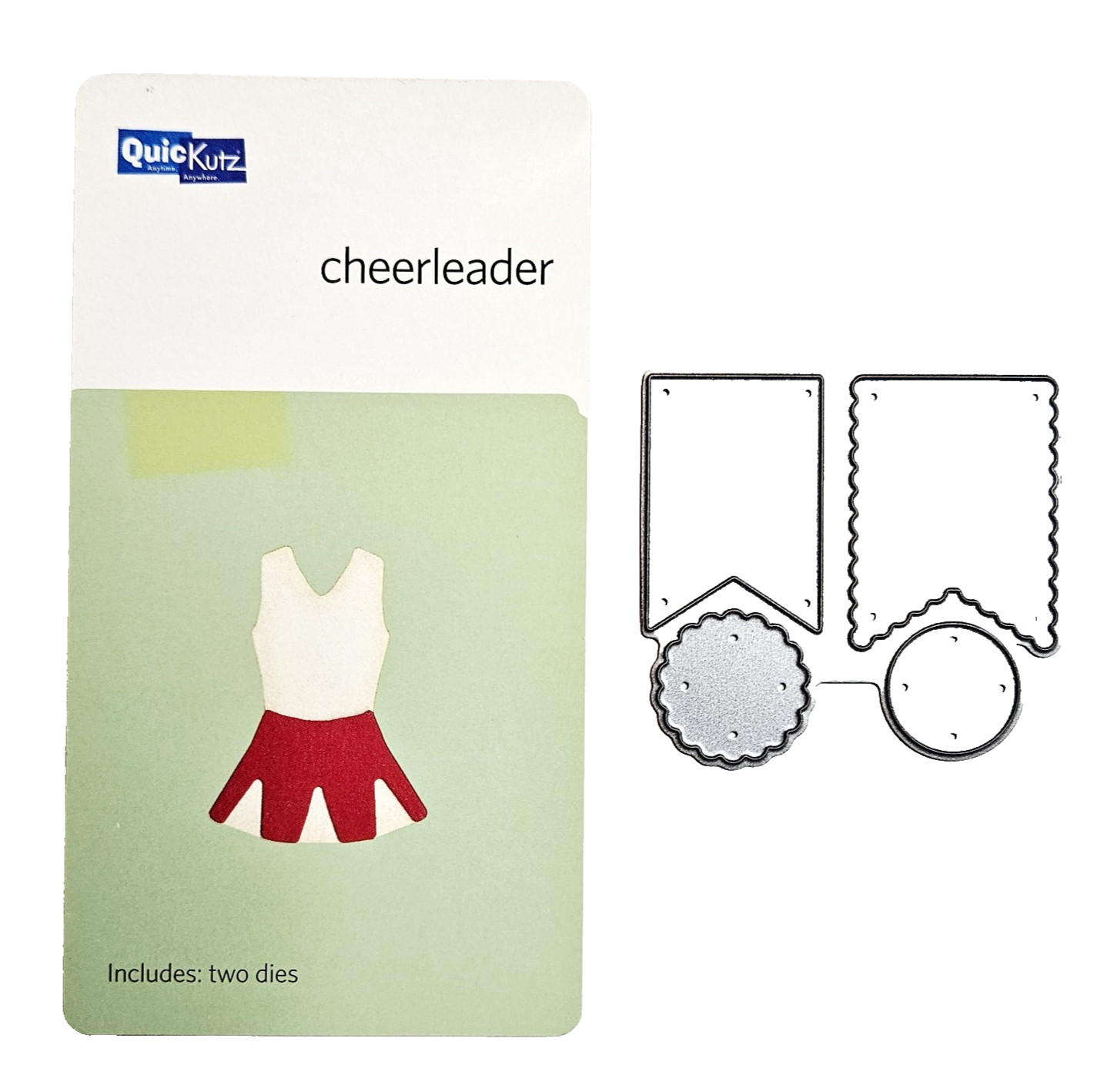 CHEERLEADER UNIFORM & FLAGS QuicKutz Cutting Dies Sports Dress Buntings bb341