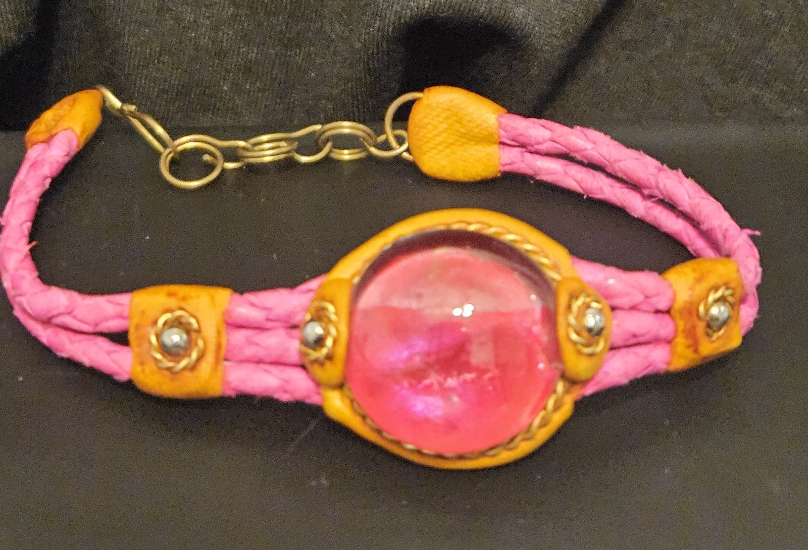 Handmade Peruvian Gem Glass Bracelet