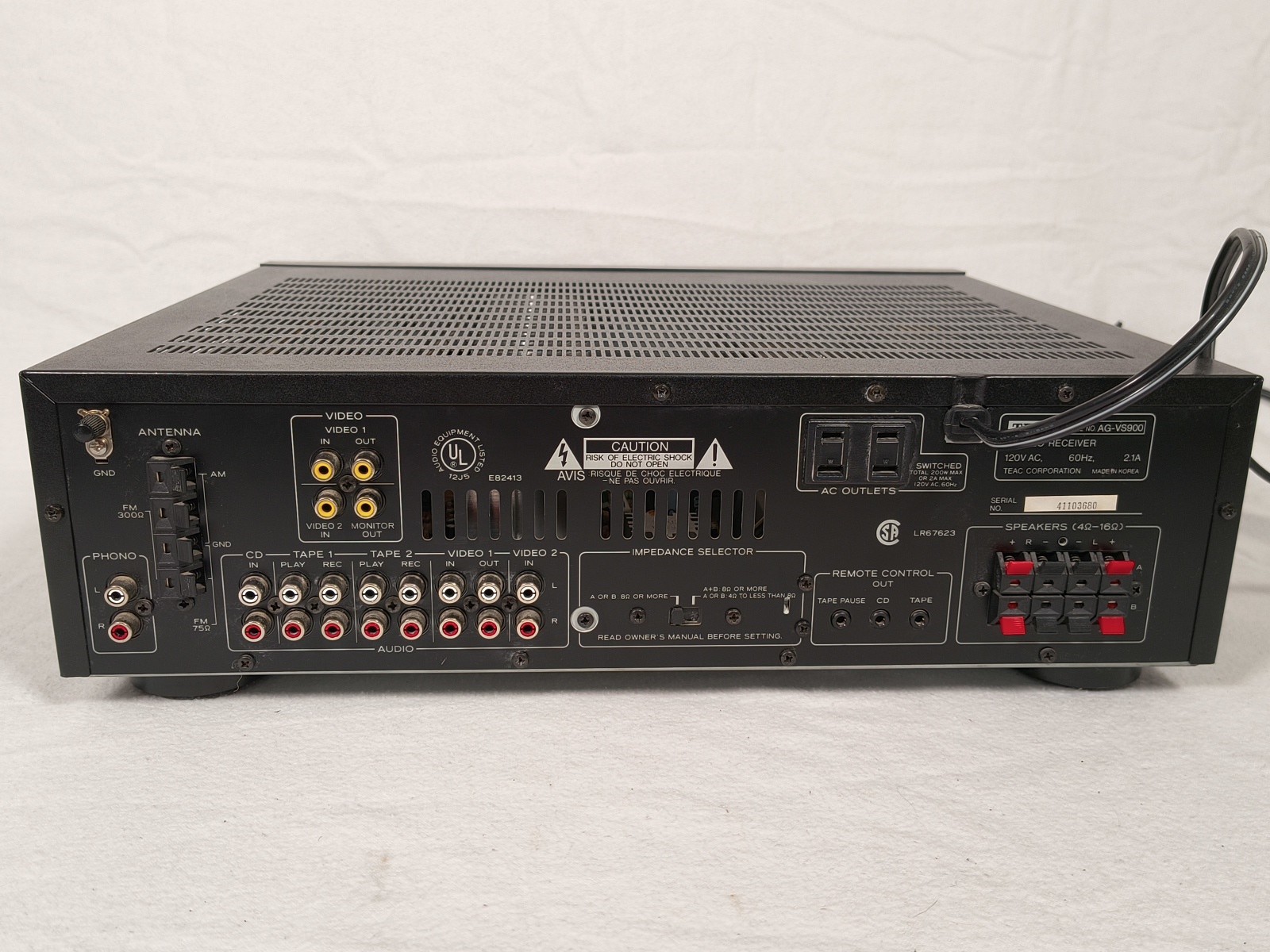 Teac AG-VS900 Audio/ Video Stereo Receiver Bundle With Remote Tested Working