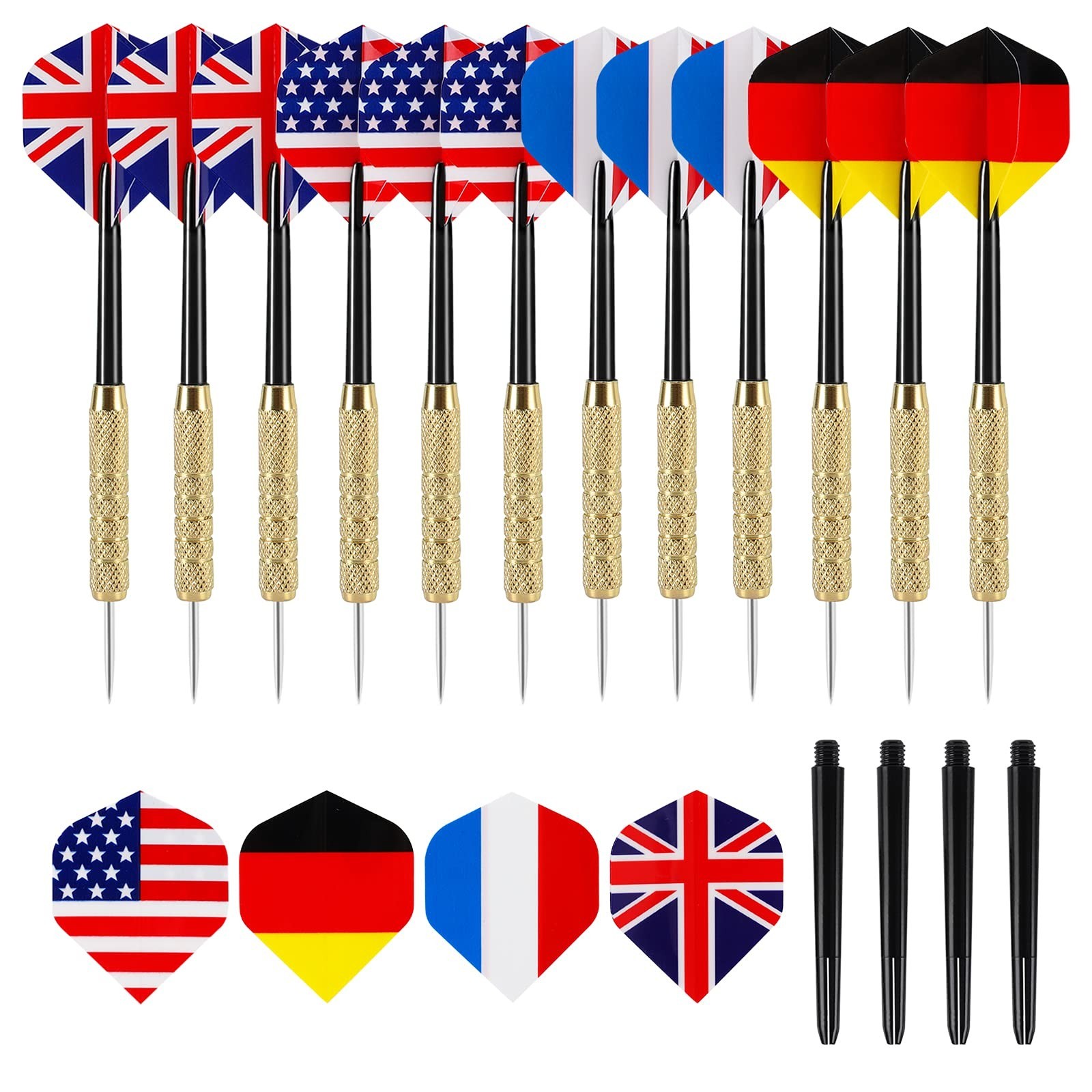 Accmor 12pcs Steel Tip Darts Set, 18 Grams Professional Metal Darts, Metal Ti...
