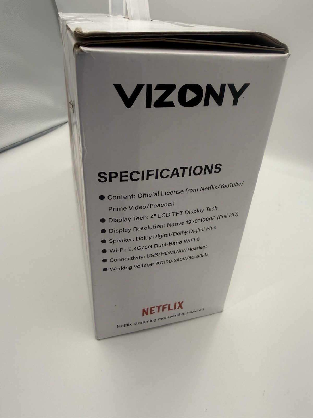 Smart Projector with WiFi and Bluetooth, VIZONY Native 1080P Projector