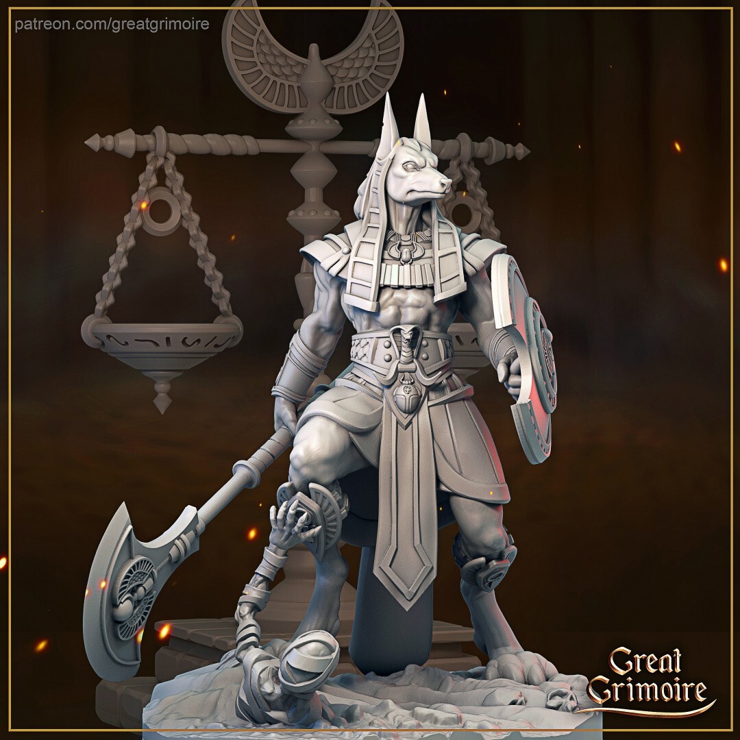 Anubis Egyptian Guard Fighter Miniature | D&D DnD |