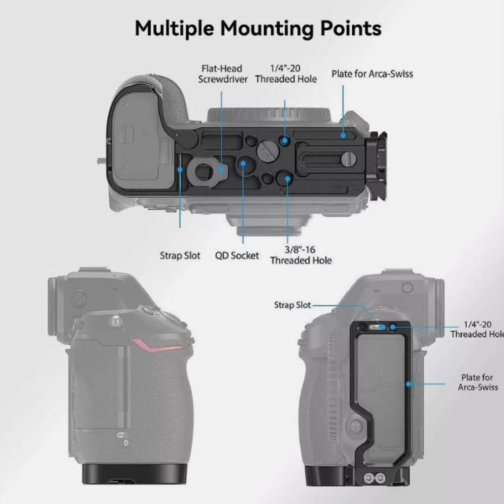 SmallRig Z 8 L-Bracket for Nikon Camera Quick Release L-Shape Mount Plate -3942