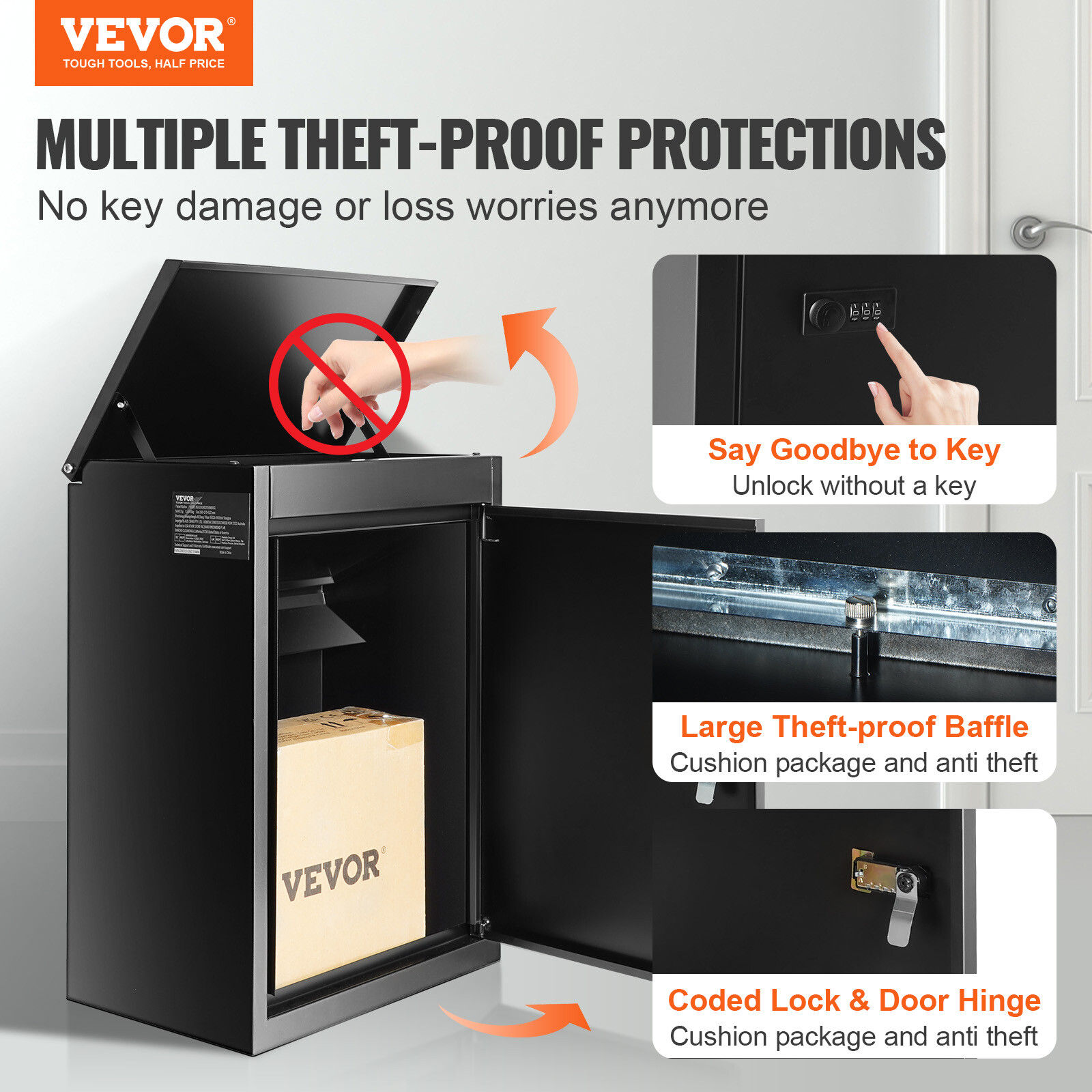 VEVOR Package Delivery Box Storage Parcel Delivery Lockable Home Drop Container