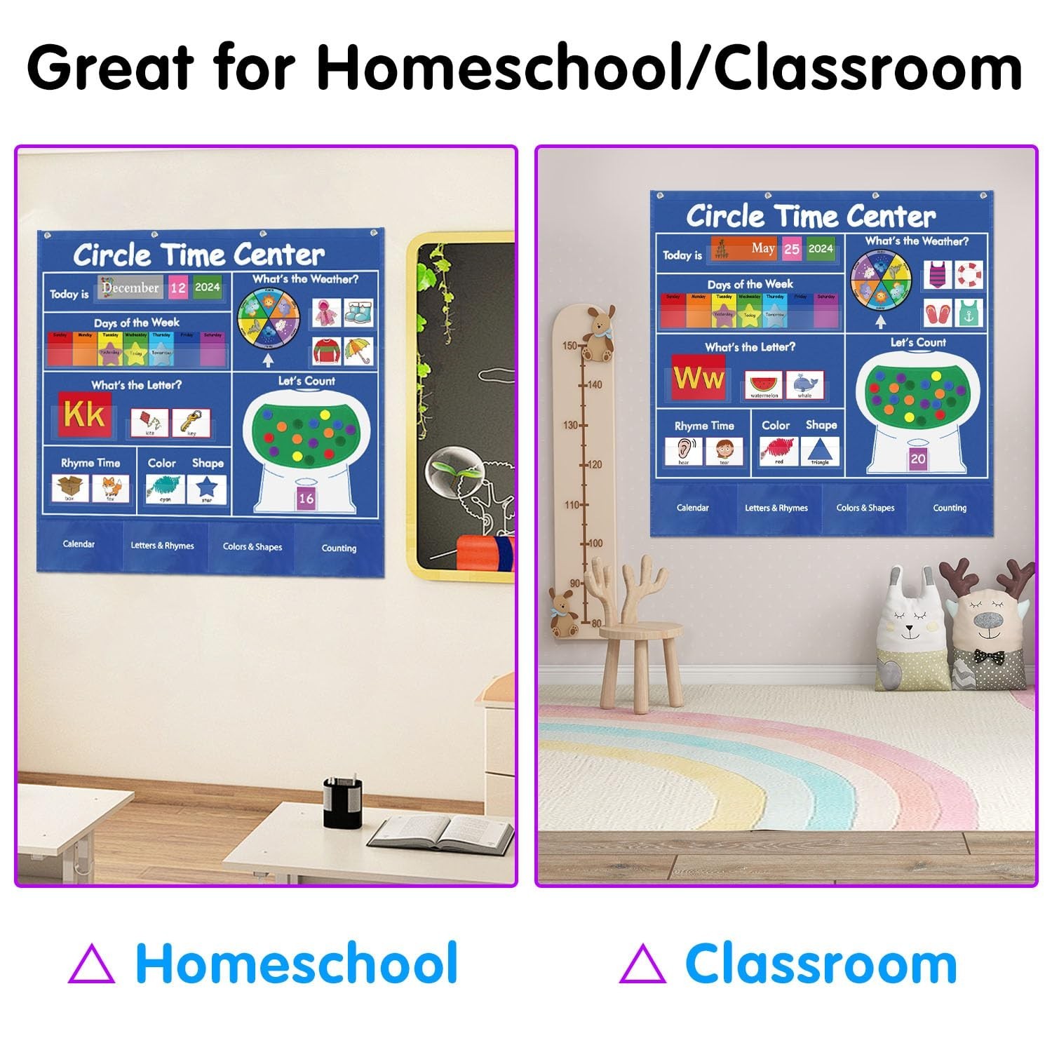 Circle Time Learning Center Classroom Pocket Chart Preschool, Educational Poc...