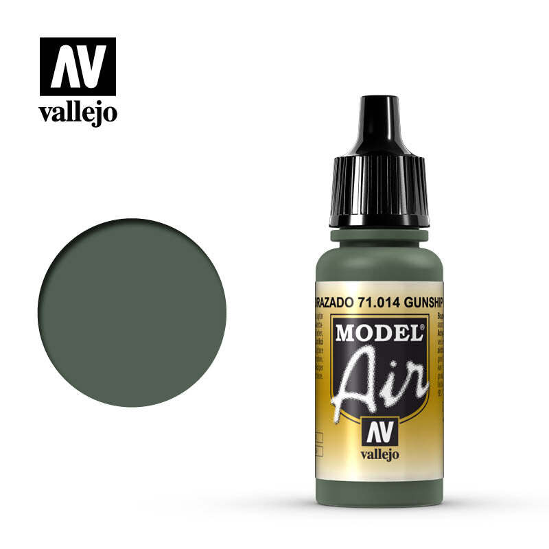 Vallejo 71014 Model Air Gunship Green Acrylic Paint 17ml - US