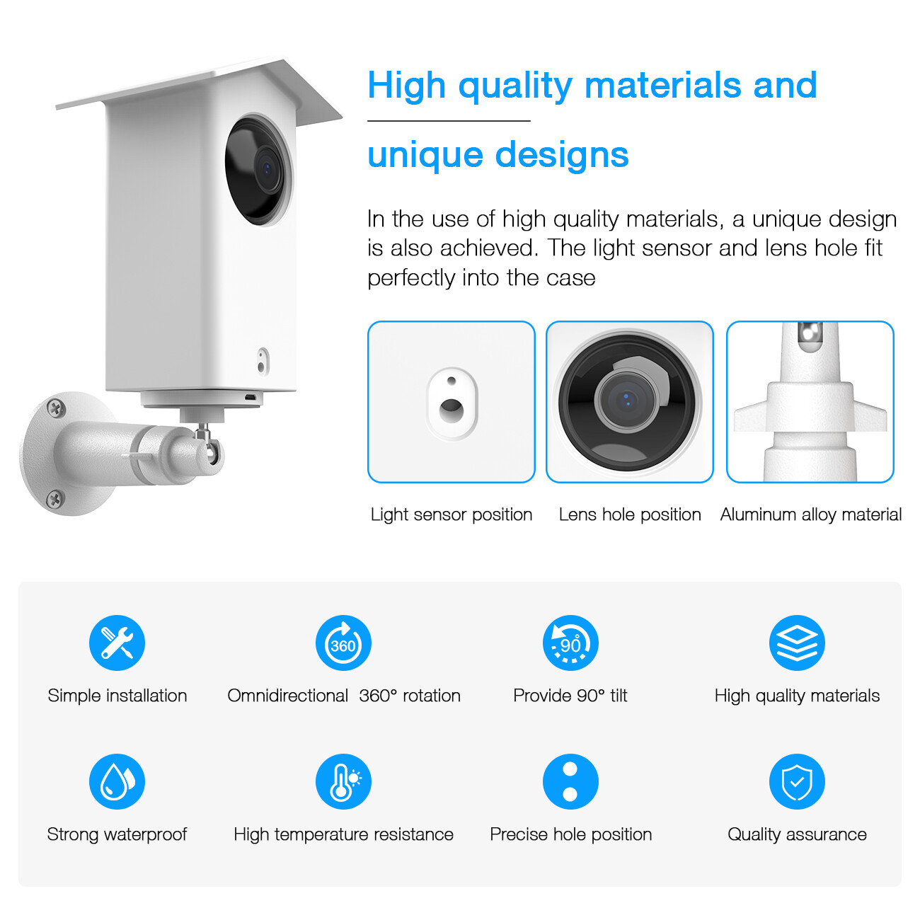 For Wyze cam pan v2 Protective Case & Metal Wall Mount Bracket by HOLACA