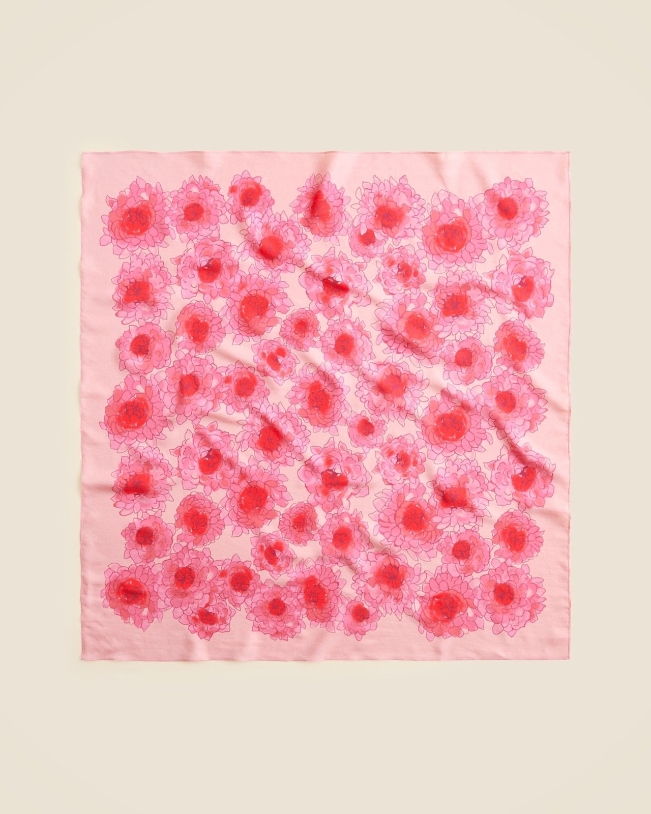 (NEW) Women's J.Crew Pink Oversized Printed 100% Silk Bandana - Size: 30"x30"