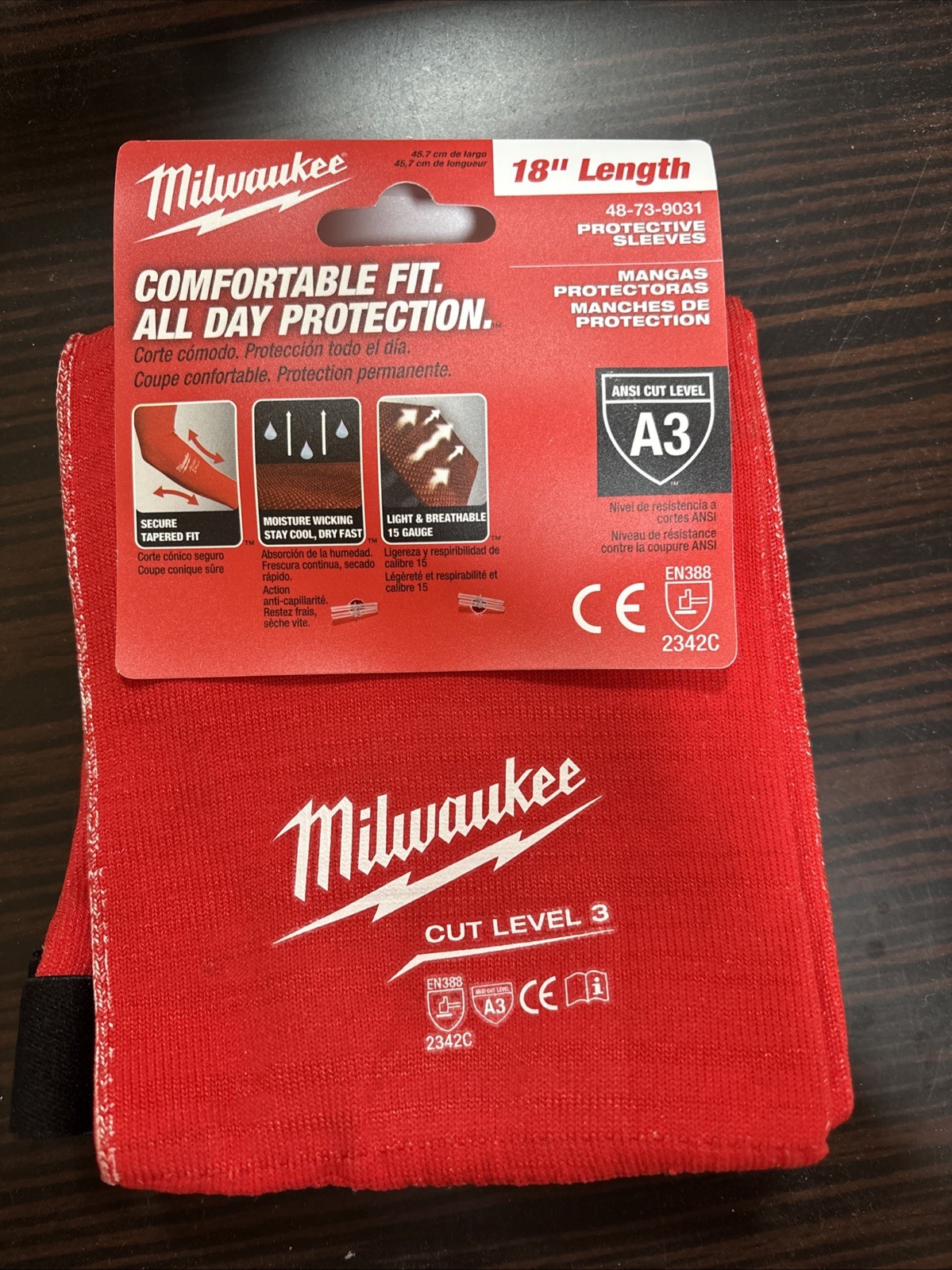Milwaukee Tool 48-73-9031 18 In. Level 3 Cut Resistant Protective Sleeves