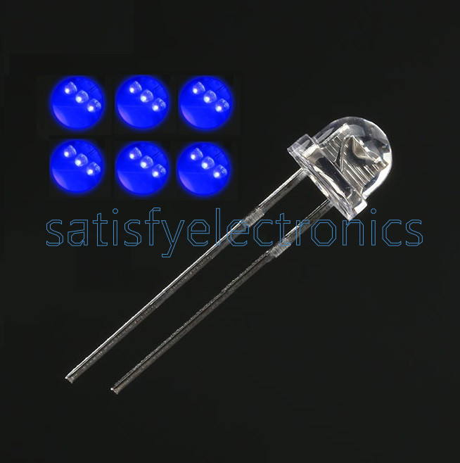 500PCS NEW F5 5mm BLUE Straw Hat Superbright LED Light LED Lamp