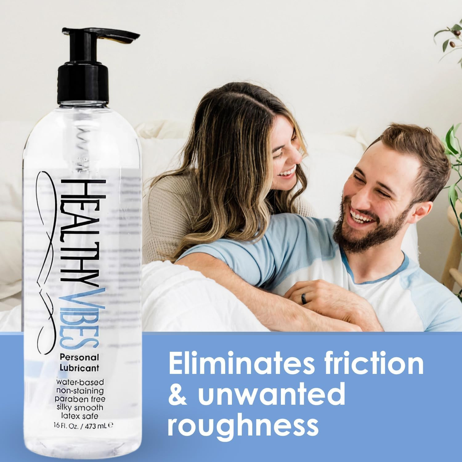 Thick Water Based Personal Lubricant Gel Pump 16oz Long Lasting Easy Clean