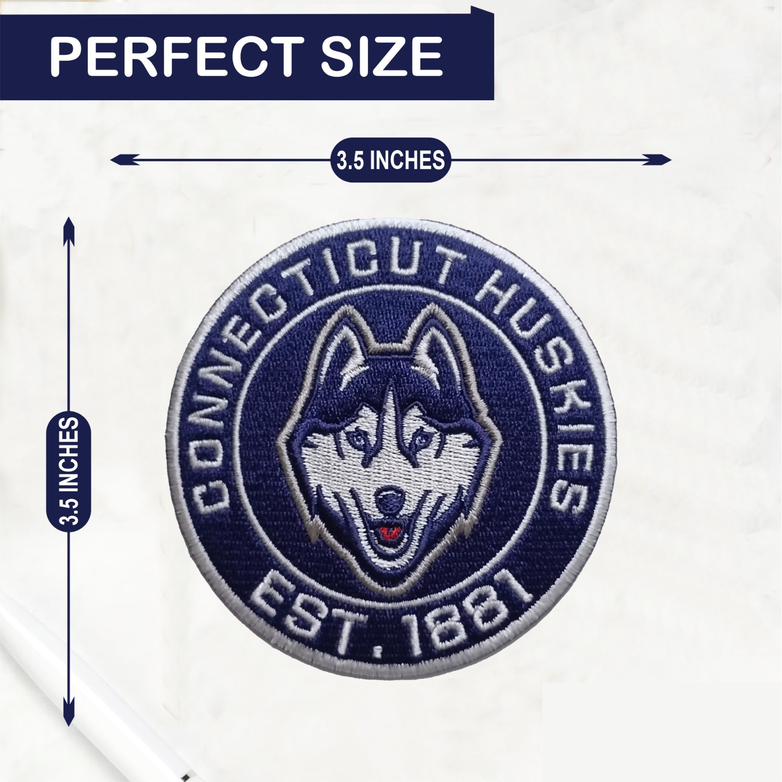 Connecticut Huskies NCAA Team Logo Iron On Patch - Sew Patch - Embroidered Patch