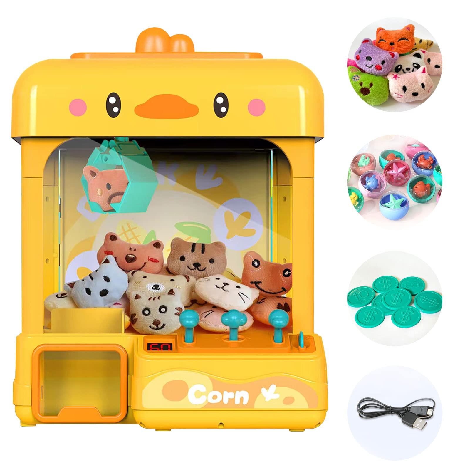 cxjoigxi Large Claw Machine for Kids Adults with Prizes, Adjustable Sound & Ligh