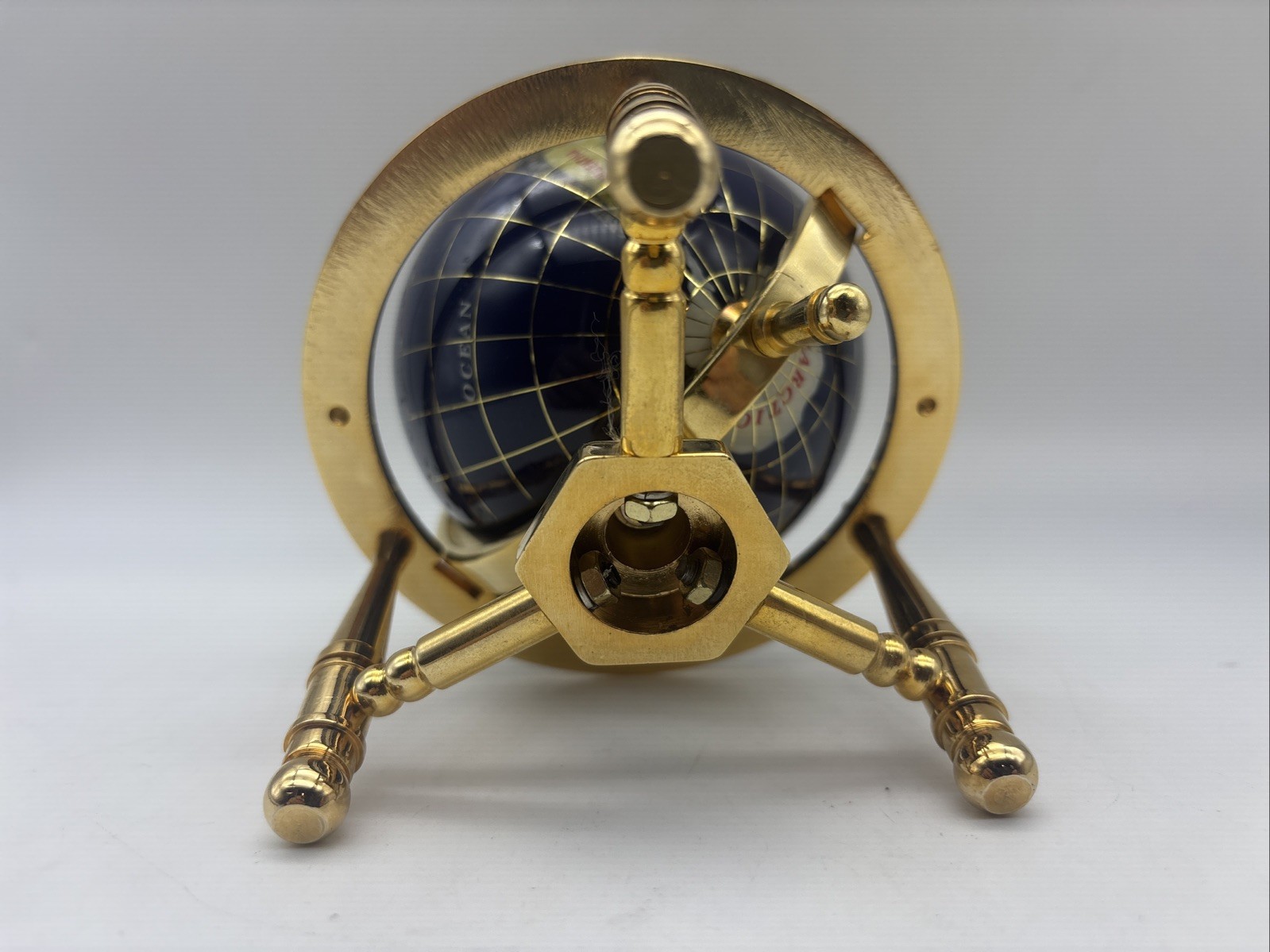 6-Inch Mini Blue Gemstone World Globe with Gold Stand