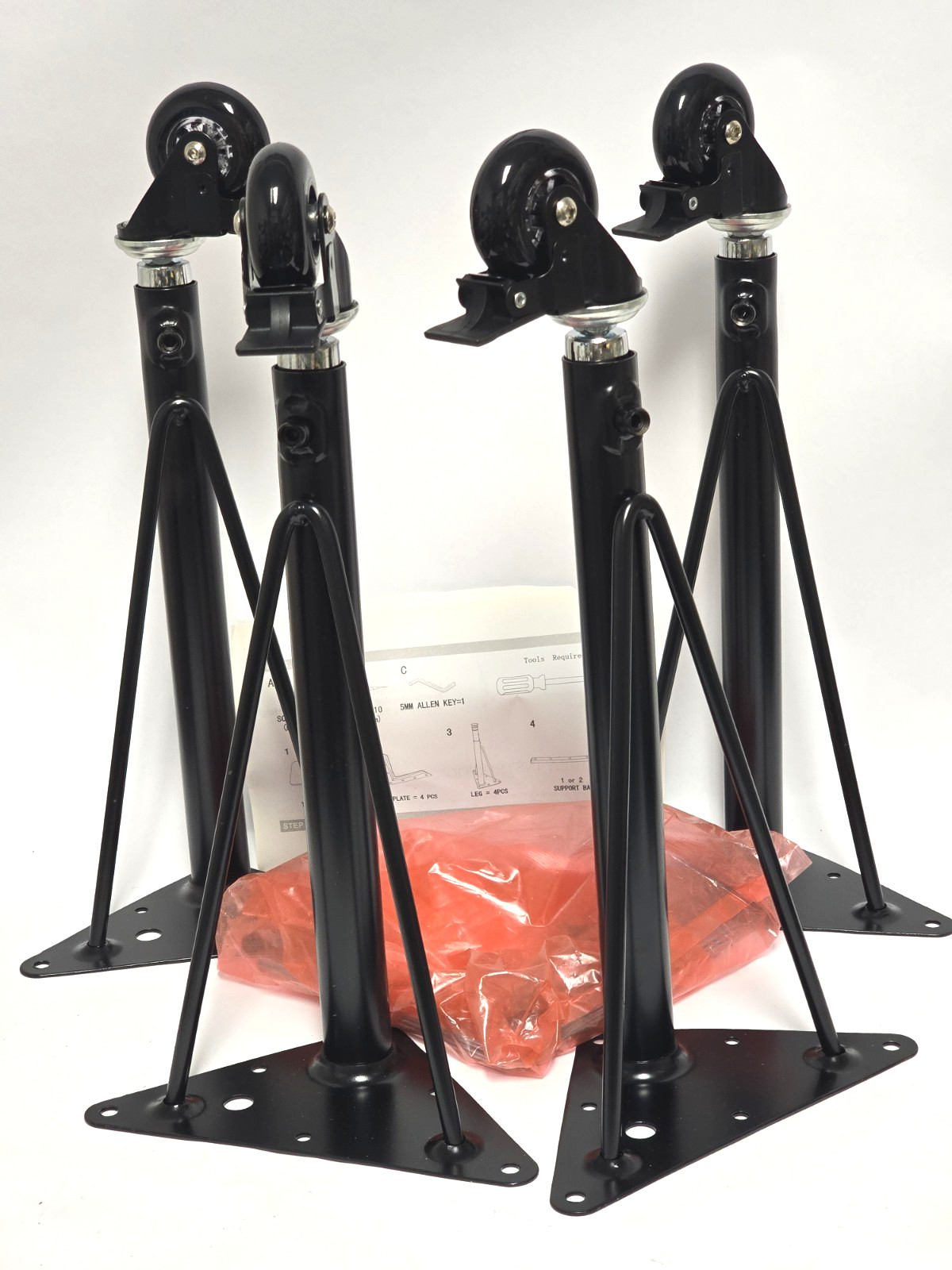 LAMINATE ACTIVITY TABLE STAND HEIGHT ADJUSTABLE LEGS WITH WHEELS