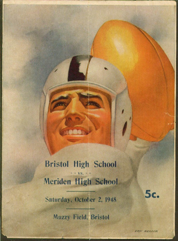 Bristol High v Meriden High Football Program 1948