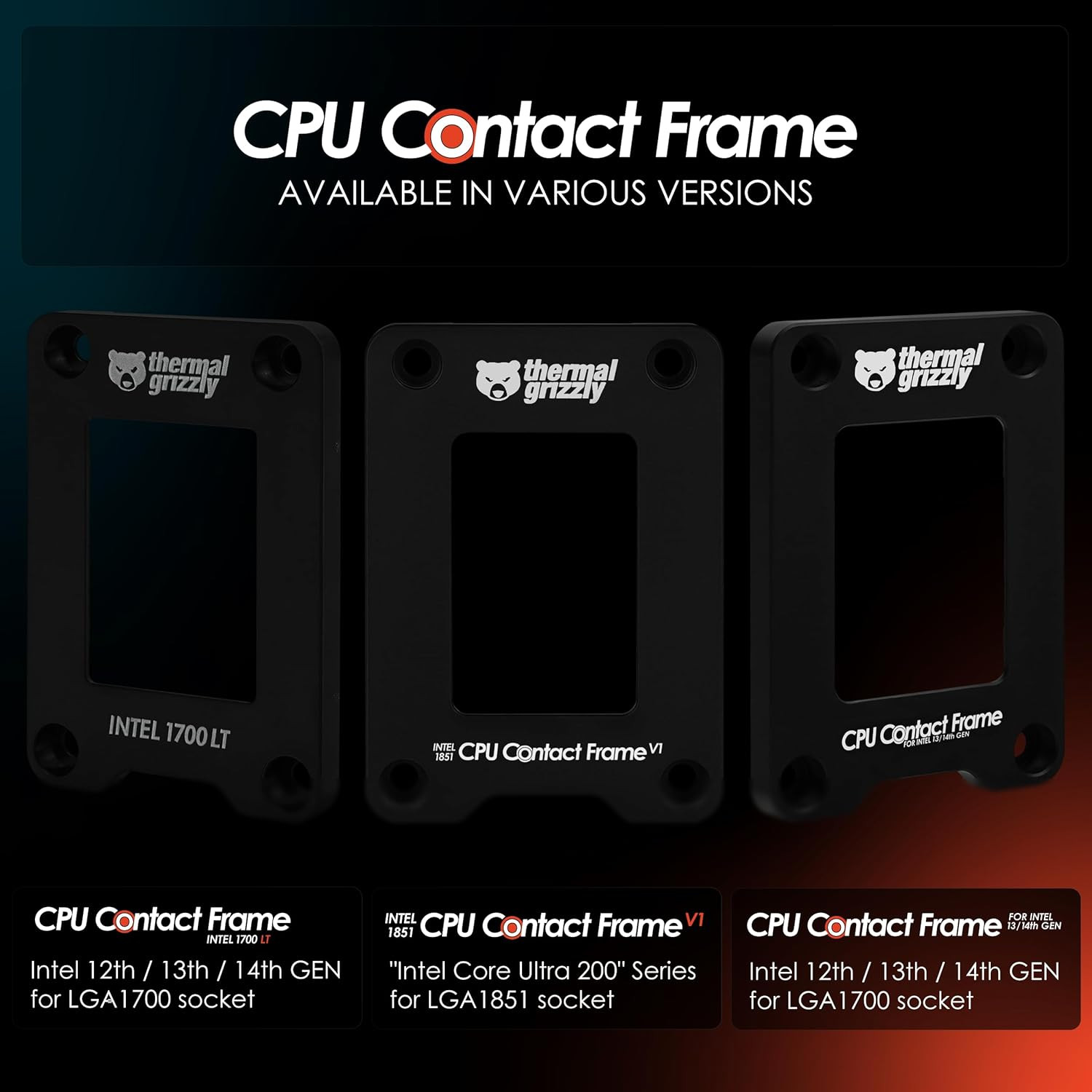 CPU Contact Frame Intel 1700 LT - for Optimized CPU Contact Pressure to Improve